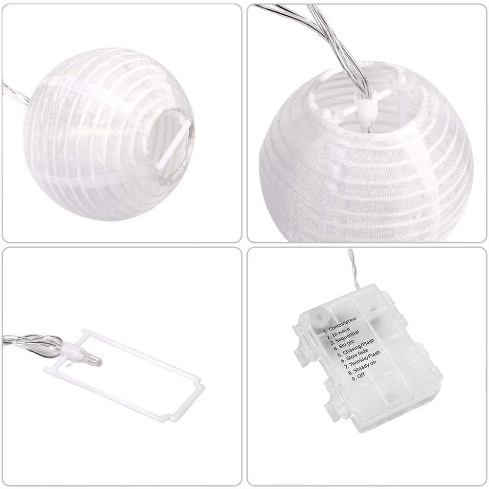 Salcar LED Laternen Lichterkette Outdoor mit Batterie – Timer & 8 Modi, Wetterfest für Hochzeit, Garten, Balkon, Terrasse Salcar