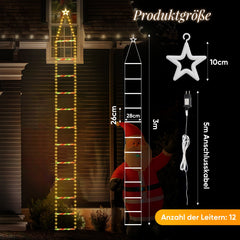 Salcar LED Weihnachts Leiter Lichterkette 3 m, 260 LEDs, Warmweiß & Bunt, 9 Modi, Timer & Memory, IP44 Wasserdicht, Weihnachtsbeleuchtung für Innen & Außen Salcar
