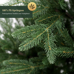 SALCAR Premium Artificial Christmas Tree made of 100% PE injection molding – Realistic spruce tree with lifelike trunk, stable wooden stand and storage bag – 180 cm / 210 cm