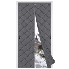 Sekey Thermo Türvorhang mit Magnetverschluss, Baumwoll-Polyester Türvorhang, Wärmeschutz & Energiesparvorhang, Zugluftstopper, Klettverschluss ohne Bohren, für Winter