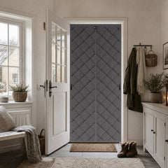 Sekey Thermo Türvorhang mit Magnetverschluss, Baumwoll-Polyester Türvorhang, Wärmeschutz & Energiesparvorhang, Zugluftstopper, Klettverschluss ohne Bohren, für Winter