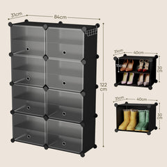 Sekey Schuhschrank Schwarz – Modulares Stecksystem, stabil & platzsparend, ideal für Flur & Kleiderschrank Sekey