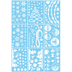 Salcar Fensterbilder Weihnachten – Wiederverwendbare Fensterdeko Weiß, Selbstklebend ohne Kleber, Beidseitig Sichtbar mit Schneeflocken, Häusern & Schneemann Salcar