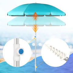 Sekey ∅ 180 cm Alu Strandschirm mit Schutzhülle und Bodenhülse, Sonnenschutz UV50+ Sekey