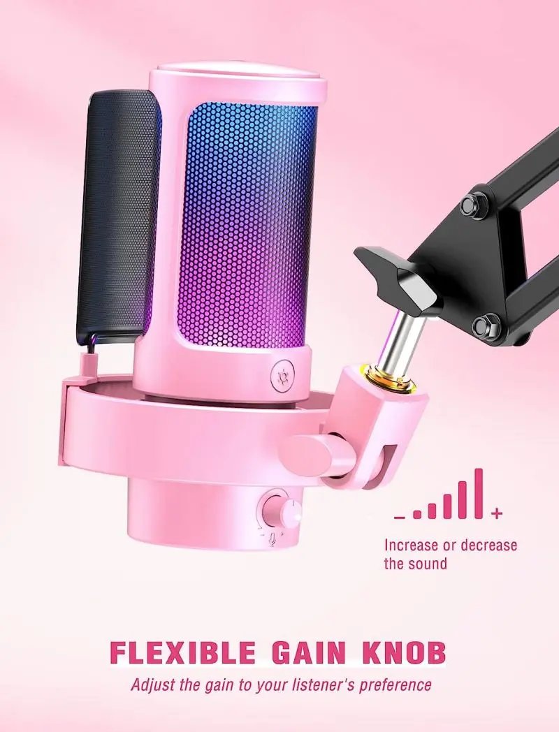 Fifine USB Kondensator Mikrofon mit Stummschalttaste, Popfilter und Kopfhörerbuchse Sekey