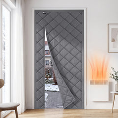 Sekey Thermo Türvorhang mit Magnetverschluss, Wärmeschutz & Energiesparvorhang aus Baumwoll-Polyester, Zugluftstopper für Balkon-, Terrassen- & Wohnungstüren