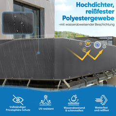 Sekey Balkon Sichtschutz aus 100% Polyester, Anthrazit