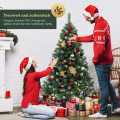 SALCAR Artificial Christmas Tree with Snow – 120/150/180/210 cm Christmas Tree, Deceptively Realistic, with Metal Stand, PVC Christmas Tree for Indoor &amp; Outdoor Use