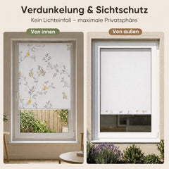 Sekey Verdunklungsrollo mit Muster – Seitenzugrollo Klemmfix ohne Bohren, stufenlos verstellbar, 4 Designs, Sicht- & Sonnenschutz
