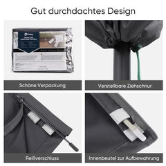 Sekey 190 x 30/50 cm Schutzhülle für 350 cm Sonnenschirm, aus Polyester-Gewebe Sekey