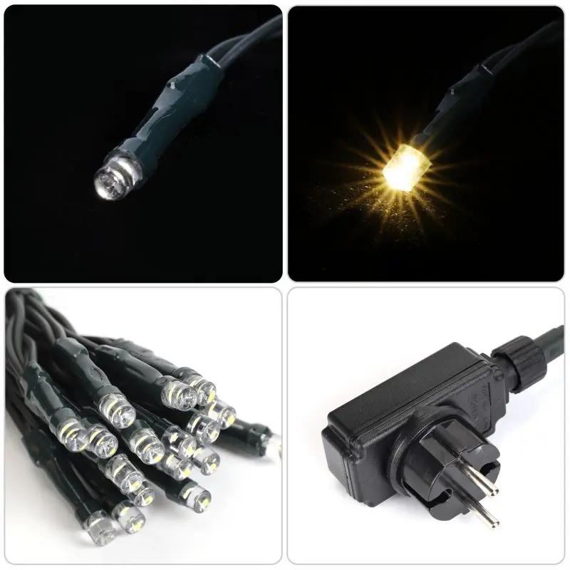 Salcar 2 m LED Lichterkette für Weihnachtsbaum, mit 8 Strängen, 280 LEDs, 31V GS-zertifizierte Stromversorgung Salcar