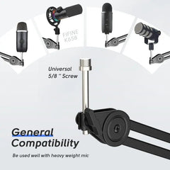 Fifine 2 kg Mikrofon Arm mit Mikrofonclip, 3/8" bis 5/8" Adapter, BM63 Sekey