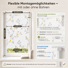 Sekey Verdunklungsrollo mit Muster – Seitenzugrollo Klemmfix ohne Bohren, stufenlos verstellbar, 4 Designs, Sicht- & Sonnenschutz