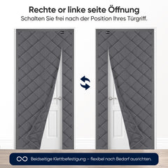 Sekey Thermo Türvorhang mit Magnetverschluss, Wärmeschutz & Energiesparvorhang aus Baumwoll-Polyester, Zugluftstopper für Balkon-, Terrassen- & Wohnungstüren