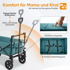 Sekey 150KG Foldable Wagon with Canopy, Children's Handcart, 5050 
