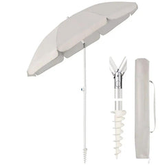 Sekey ∅ 180 cm Alu Strandschirm mit Schutzhülle und Bodenhülse, Sonnenschutz UV50+ Sekey
