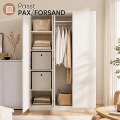 Sekey Aufbewahrungsboxen 6er Set 33 × 33 × 33 cm – Faltbare Stoffboxen mit Grifföse, stabile Ordnungsboxen für Kallax-Regale, Beige