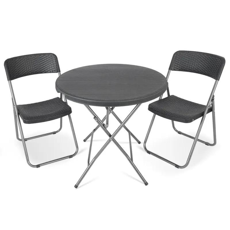 Sekey 3-teilig Balkonset, 2 Klappstuhl und Klapptisch Sekey