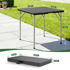 Sekey 5-tlg. Gartengarnitur für 4 Personen, Klappbarer Gartentisch mit 4 Klappstühlen, Wetterfeste Gartenmöbel, Platzsparendes Balkonmöbel-Set für Terrasse, Balkon & Garten, Schwarz