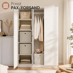 Sekey Aufbewahrungsboxen 6er Set 33 × 33 × 33 cm – Faltbare Stoffboxen mit Grifföse, stabile Ordnungsboxen für Kallax-Regale, Beige
