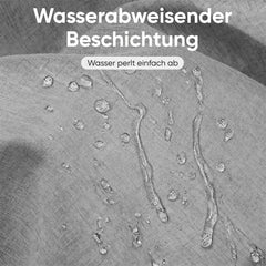 Sekey Hellgrau Duschvorhang 180 × 200 cm, Textil Badewannenvorhang in Leinenoptik, Wasserabweisend & Waschbar, 100 % Polyester, mit Beschwerungsband & 12 Edelstahlringen