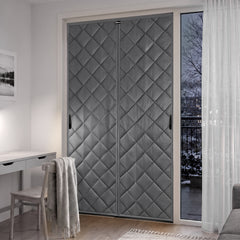 Sekey Thermo Türvorhang mit Magnetverschluss, Baumwoll-Polyester Türvorhang, Wärmeschutz & Energiesparvorhang, Zugluftstopper, Klettverschluss ohne Bohren, für Winter