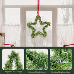 SALCAR PVC Christmas star with warm white LED string lights – 40 cm / 55 cm, with battery compartment &amp; timer, weatherproof for indoor and outdoor use