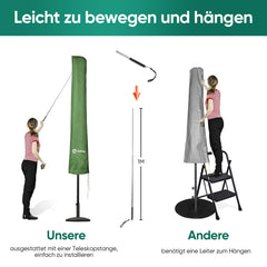 Sekey 190 x 30/50 cm Schutzhülle für 350 cm Sonnenschirm, aus Polyester-Gewebe