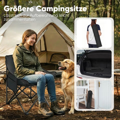 Sunula Folding Camping Chair, Ultralight, 1/2 Piece, Portable with Carrying Bag and Side Pockets, 100 kg Load Capacity, Non-Slip Feet, Moon Chair Design, For Camping, Fishing, Picnics, Garden, Beach, 600D Oxford Fabric 