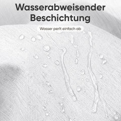 Sekey Duschvorhang, Weiß, Wasserabweisender Badvorhang in Leinenoptik, 100 % Polyester, mit Beschwerungsband & 8 Duschvorhangringen, Waschbar bei 30 °C