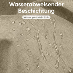 Sekey Hellbraun Duschvorhang 180 × 200 cm, Textil Badewannenvorhang in Leinenoptik, Wasserabweisend & Waschbar, 100 % Polyester, mit Beschwerungsband & 12 Edelstahlringen