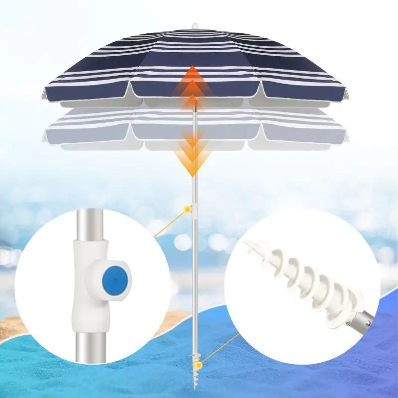 Sekey ∅ 180 cm Alu Strandschirm mit Schutzhülle und Bodenhülse, Sonnenschutz UV50+ Sekey