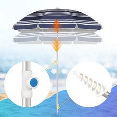 Sekey ∅ 180 cm Alu Strandschirm mit Schutzhülle und Bodenhülse, Sonnenschutz UV50+ Sekey