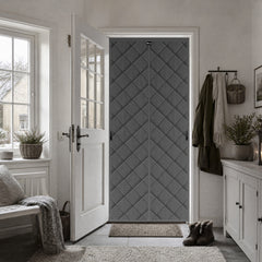 Sekey Thermo Türvorhang mit Magnetverschluss, Baumwoll-Polyester Türvorhang, Wärmeschutz & Energiesparvorhang, Zugluftstopper, Klettverschluss ohne Bohren, für Winter