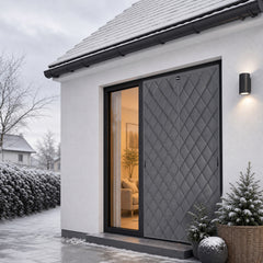 Sekey Thermo Türvorhang mit Magnetverschluss, Baumwoll-Polyester Türvorhang, Wärmeschutz & Energiesparvorhang, Zugluftstopper, Klettverschluss ohne Bohren, für Winter