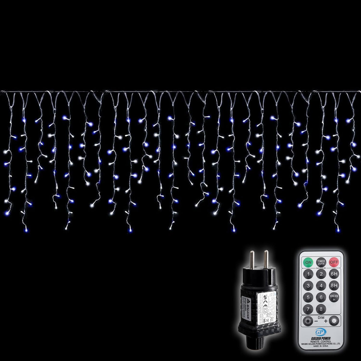 Salcar 5m/10m LED Eisregen Lichterkette Außen – 200 LEDs/ 400 LEDs mit Fernbedienung, 8 Modi & IP44 Wasserschutz, LED-Lichtervorhang für Weihnachten, Pavillon, Balkon & Innen/Deko