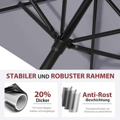 Sekey 180 x 130 cm balcony umbrella rectangular, sun protection UV50+