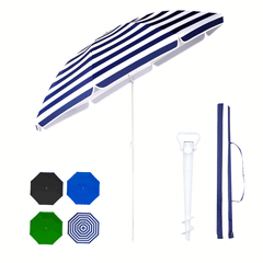 Sekey Sonnenschirm Ø160 cm rund mit Tragetasche & Bodenhülse, für Balkon & Strand Sekey