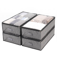 Sekey Unterbett-Aufbewahrungstasche 110L – Faltbare Aufbewahrungsbox mit transparentem Deckel, Doppelreißverschluss & 4 Tragegriffen, 100 × 50 × 19 cm, für Kleidung, Bettwäsche & Decken