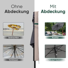 Sekey 136 x 27/35,5 cm Schutzhülle für 200 cm Sonnenschirm, aus Polyester-Gewebe Sekey