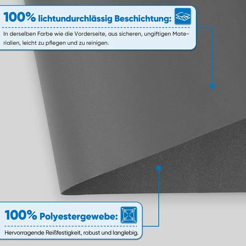 Sekey Verdunkelungsrollo, doppelseitig gleichfarbig und ohne Bohren, Dunkelgrau Sekey