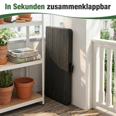 Sekey 5-tlg. Gartengarnitur für 4 Personen, Klappbarer Gartentisch mit 4 Klappstühlen, Wetterfeste Gartenmöbel, Platzsparendes Balkonmöbel-Set für Terrasse, Balkon & Garten, Schwarz