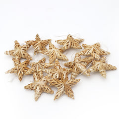 SALCAR Set of 12 Straw Stars for Hanging – Handmade natural five-pointed stars made of straw, sustainable Christmas tree decorations for Christmas tree &amp; Advent decoration