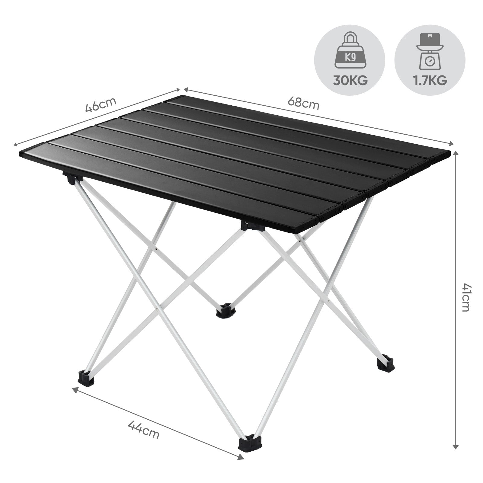 Sunula Klappbarer Campingtisch, Ultraleicht 1,7 kg, 30 kg Tragkraft, Wasserdicht, Rutschfest, 3 Größen, Einfach zu Montieren, Für Camping, Picknick, Garten, Outdoor Sekey