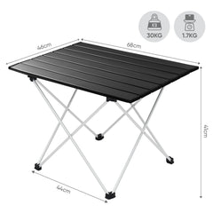 Sunula Klappbarer Campingtisch, Ultraleicht 1,7 kg, 30 kg Tragkraft, Wasserdicht, Rutschfest, 3 Größen, Einfach zu Montieren, Für Camping, Picknick, Garten, Outdoor Sekey