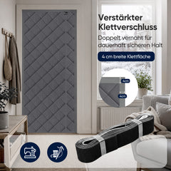 Sekey Thermo Türvorhang mit Magnetverschluss, Wärmeschutz & Energiesparvorhang aus Baumwoll-Polyester, Zugluftstopper für Balkon-, Terrassen- & Wohnungstüren