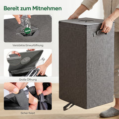 Sekey Pfandflaschen Sammelbehälter 100L mit Rucksack-Innenbeutel, Flaschenkorb für Leergut & Dosen, Faltbarer Pfandflaschenkorb mit Einwurföffnung, Flaschensammler für Küche, Keller & Recycling