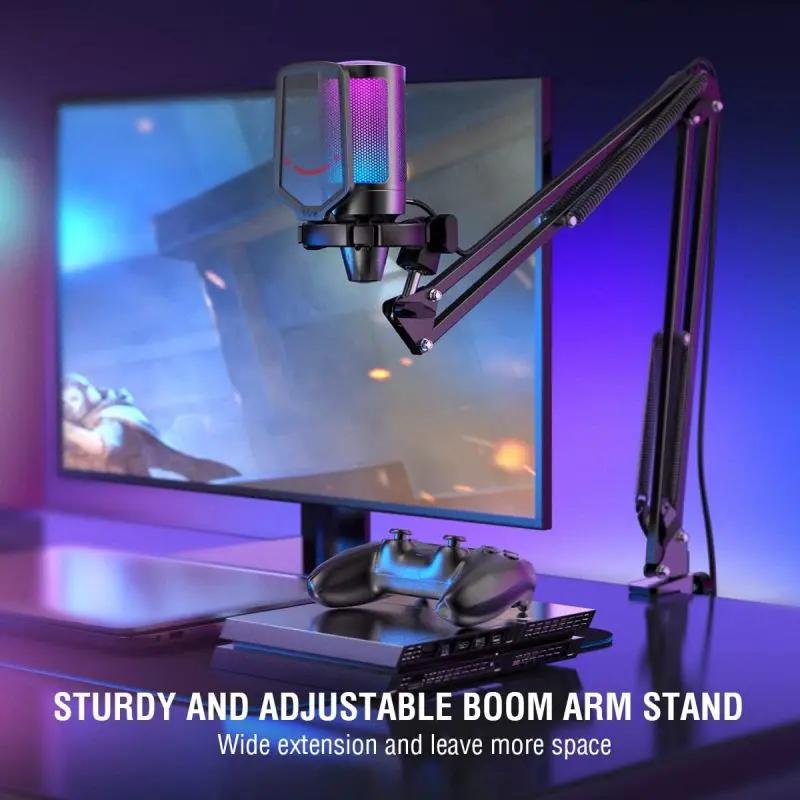 Fifine USB Kondensator Mikrofon mit Arm und Stummschalttaste, A6T Sekey