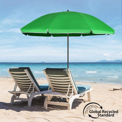 Sekey Sonnenschirm Ø160 cm rund – Strand- & Balkonschirm mit Neigungswinkel & Höhenverstellung, inkl. Schutzhülle, 140 g/m² Polyester, für Garten, Terrasse & Strand