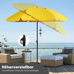 Sekey Sonnenschirm Ø160 cm rund – Strand- & Balkonschirm mit Neigungswinkel & Höhenverstellung, inkl. Schutzhülle, 140 g/m² Polyester, für Garten, Terrasse & Strand